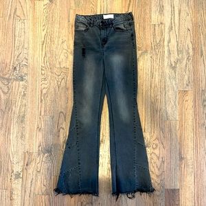 Banjara Flared Jeans, high rise, dark gray size 9/28. Beautiful cut & stitching